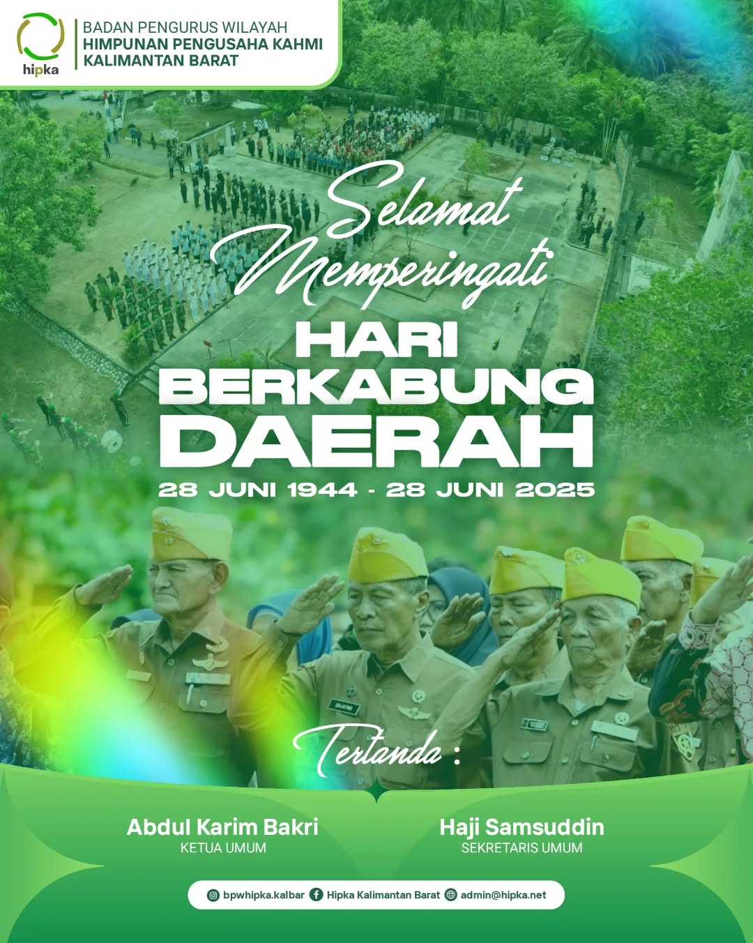 Badan Pengurus Wilayah (BPW) Himpunan Pengusaha KAHMI (HIPKA) Kalimantan Barat Periode 2025-2029 mengucapkan : *Selamat Memperingati Hari Berkabung Daerah*